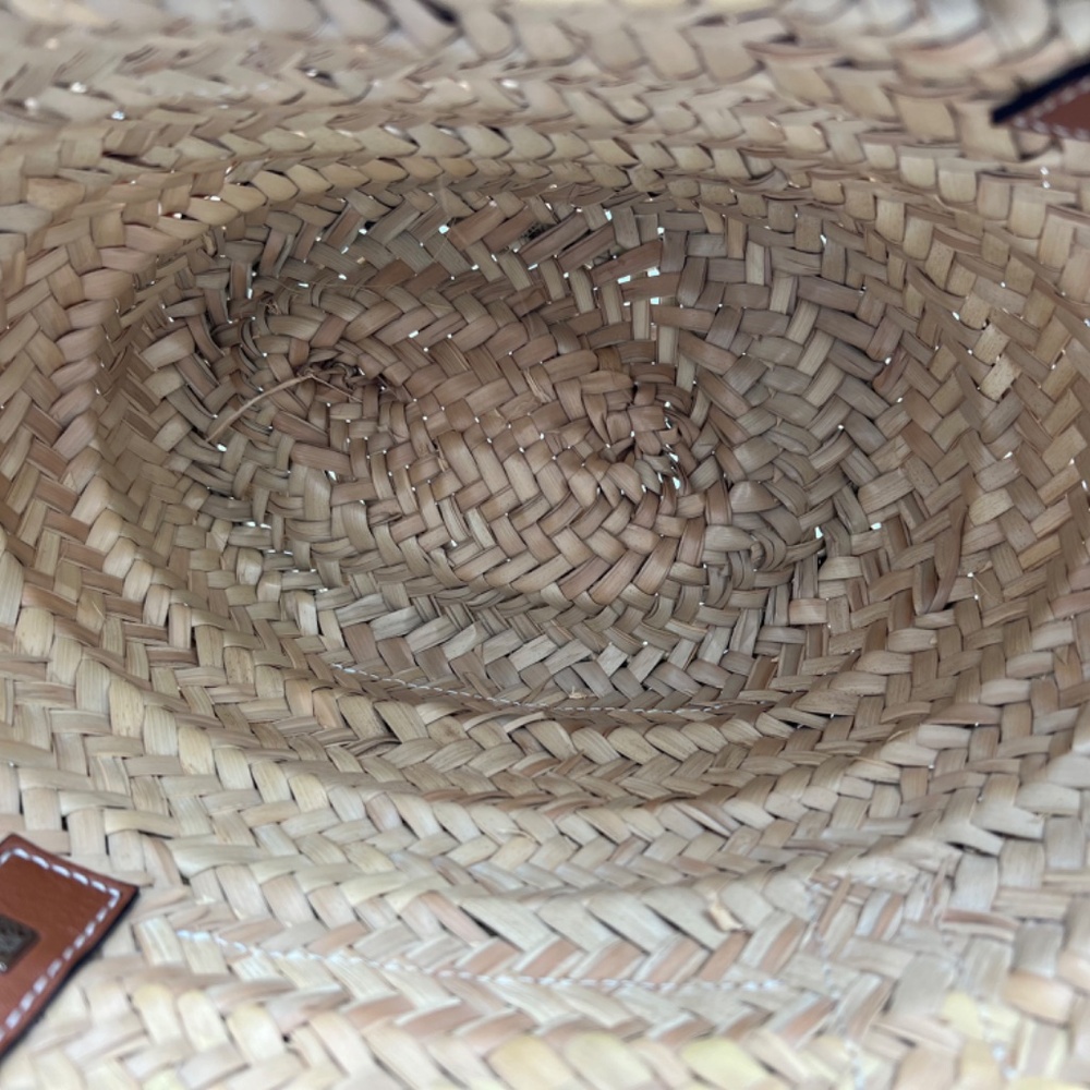 LOEWE Raffia Small Basket Tote Bag Natural Orange - Picture 6 of 7